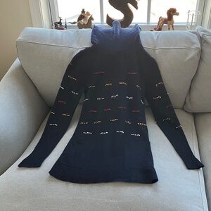 L.A.M.B. Gwen Stefani Y2K  Cashmere Tunic Turtleneck Quirky Stitch Sweater S/XS